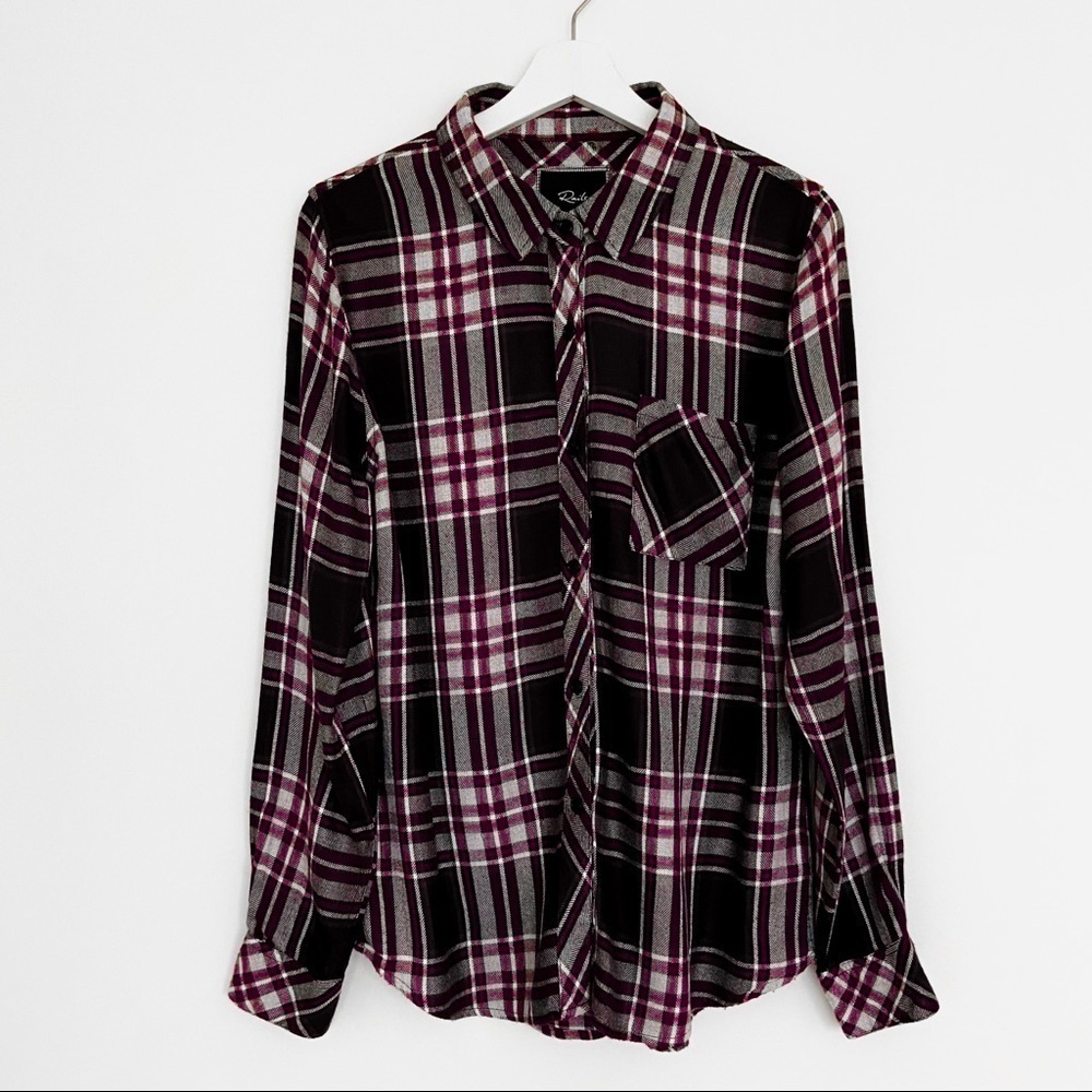 Rails Hunter Plaid Red Black Button Down Shirt
